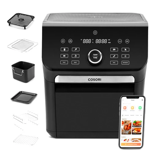 COSORI Smart Air Fryer, 14-in-1 Large Air Fryer Oven XL 7QT with 7 Accessories for Pizza Toast Dehydrate Bake, 12 Presets, Preheat, Shake Reminder & Keep Warm, Works with Alexa, 1800W, 7QT, Black Wifi Air Fryer