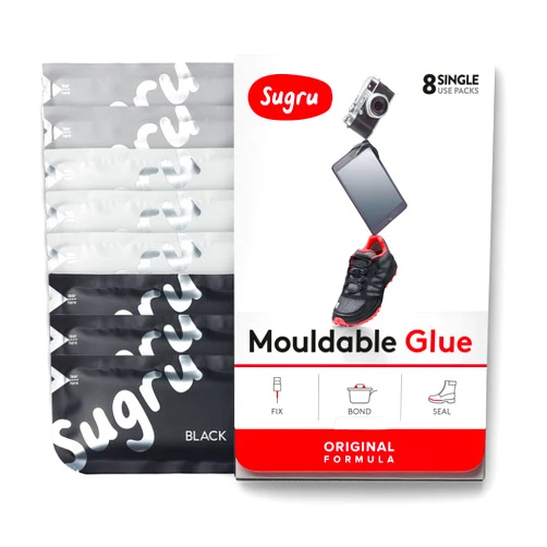 Sugru I000430 Moldable Original Formula-All-Purpose Adhesive, Advanced Technology-Holds up to 2 kg, White & Gray 8-Pack Silicone rubber glue, Black, White & Grey, 2 Piece