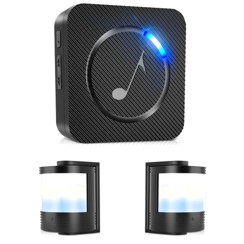 COTINSE Wireless Motion Sensor Mini Size - Motion Detector Alarm Chimes Door Sensor with LED Light 500 FT Range Commercial Door Entry Alert, Caregiver Reminder for Elderly, Visitor Bell Dinger