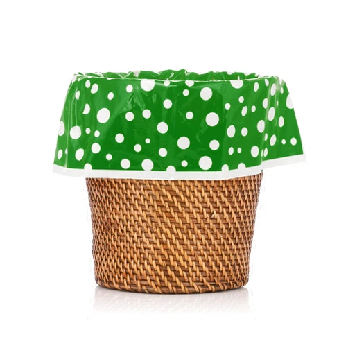 Designerliners Waste Basket Liner Bags - Green Polka Dot 12 Pack
