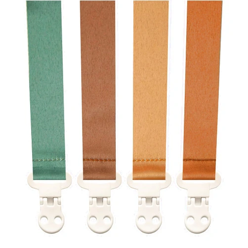 Stadela Baby Pacifier Clip Holder - Girl or Boy Unisex 4 Pack Gift Set – Boho Modern Neutral Solid Colors (Parker)