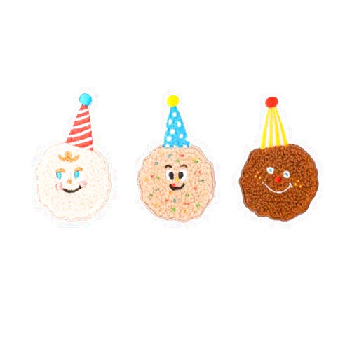 Buer Homie Self-Adhesive Embroidered Patches,3 Patterns（ Biscuits ）