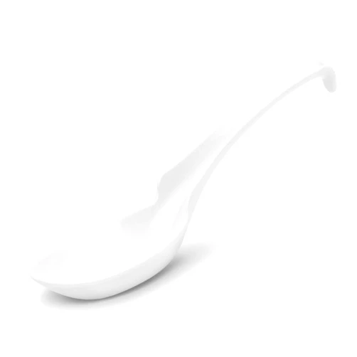 Hiware 12-piece Asian Soup Spoons, Rice Spoons, Chinese Won Ton Soup Spoon - Notch and Hook Style, White
