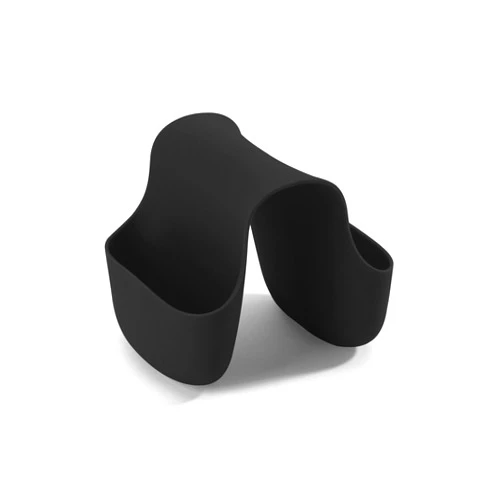 Umbra Saddle Sink Caddy – Flexible Rubber Organizer and Dish Sponge Holder for Kitchen Sink, Black