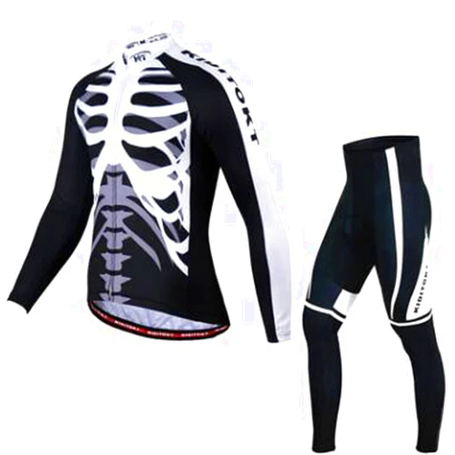 GJSYC Men's Long Sleeve Cycling Jersey Set Autumn Winter Thermal Fleece Sportswear Windproof Coat with 3D Gel Padded Pants Trousers Tights Riding Wear for Outdoor Sportswear Bike MTB Y-3,Black,M