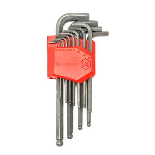 Crescent 13 Piece Long Ball End SAE Hex Key Set - CHKLABALL13 , Black
