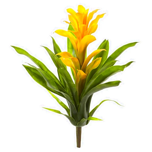 212 Main 15 in. Bromeliad Artificial Flower Yellow - Set of 4
