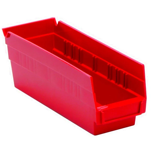 QUANTUM STORAGE SYSTEMS K-QSB101RD-10 10-Pack Plastic Shelf Bin Storage Containers, 11-5/8