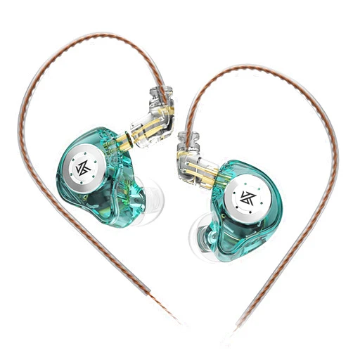 keephifi KZ EDX Pro in Ear Monitors KZ Headphones IEM Earphones with Dual DD HiFi Stereo Sound Earphones Wired Noise Cancelling Gaming Earbuds (Cyan, No Mic)