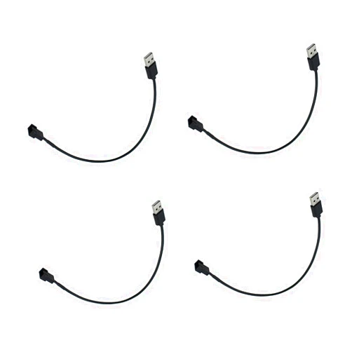 Maxmoral 4PCS USB to 3 Pin and 4 Pin PWM 5V USB Casing Fan Power Adapter Cable 11.8Inch Black USB to 3 Pin and 4 Pin Casing Fan Adapter Connector Cable