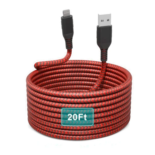 Bawanfa Long iPhone Charger Cord 20FT/6M [Apple MFi Certified]Lightning Cable Extra Long iPhone Charging Cord Nylon Braided Apple Charger Cable 2.4A for iPhone 13 12 11 Pro X XS Max XR/8 Plus/7 Plus/6/6s Plus