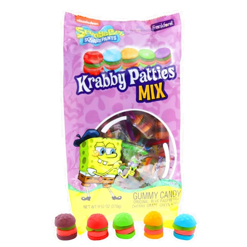 Frankford Spongebob Easter Krabby Patty Gummy Candy, 30 Individually Wrapped Treats, 9.52 Ounces