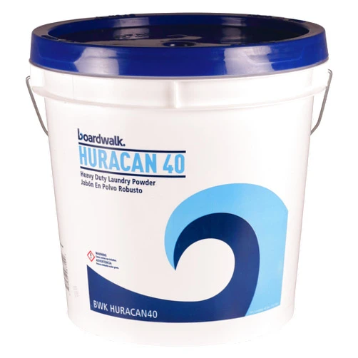 Boardwalk BWKHURACAN40 Low Suds Industrial Powder Laundry Detergent, Fresh Lemon Scent, 40lb Pail
