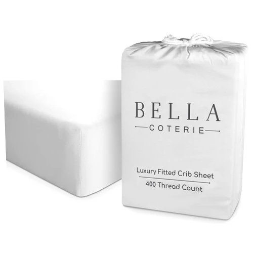 BC BELLA COTERIE Bella Coterie Luxury Bamboo Crib Sheet | Organically Grown | Ultra Soft | Cooling for Better Sleep | Deep Pocket Fitted Sheet for Crib & Toddler Mattress | Viscose Made from Bamboo [Grey Mist]