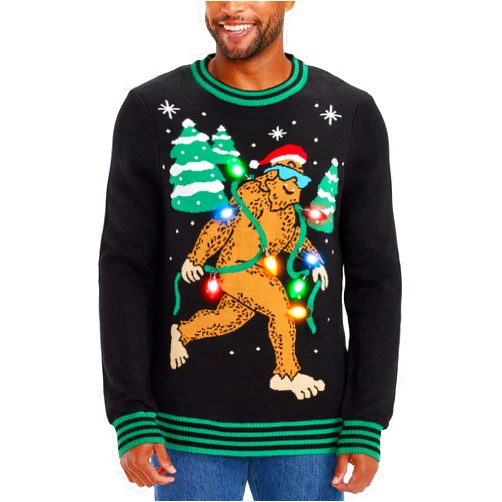 Tipsy Elves Light Up Ugly Christmas Sweaters for Men - Funny Holiday Pullover with LED Lights for Winter Gatherings