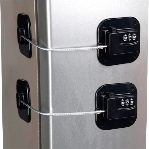 KIZZHISI Refrigerator Lock (2 Pack), Heavy Duty Combination Fridge Lock, for Fridge, Cabinets, Window, Drawers and Child Safety Cabinet Lock, Strong Non-Marking Adhesive No Drilling (Black)