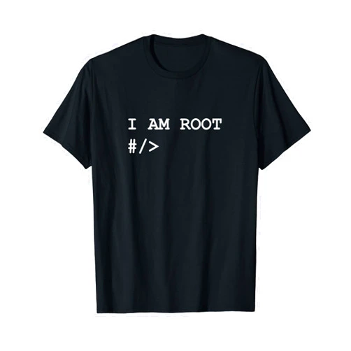 Merch for Nerds by Witty Logic Linux Unix Terminal I Am Root Nerd Geek Sysadmin Programmer T-Shirt