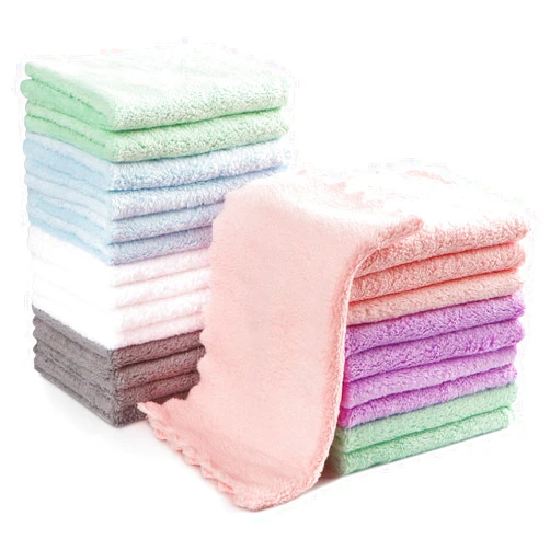 Orighty Baby Washcloths 24-Pack(7''x9''), Microfiber Coral Fleece Baby Towels, Super Soft and Absorbent Wash Cloths for Newborns, Infants and Toddlers, Gentle on Delicate Skin for Face Hands and Body