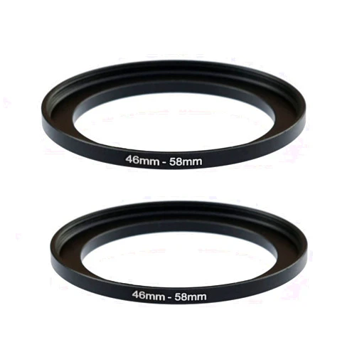 Fotasy (2 Pcs) 46-58MM Step Up Ring Adapter, 46mm to 58mm Step Up Filter Ring, 46 mm Male 58 mm Female Stepping Up Ring for DSLR Camera Lens and ND UV CPL Infrared Filters