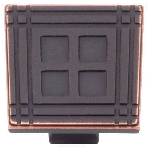 Stone Harbor Hardware Arts & Crafts Square Cabinet Knob, Vintage Bronze