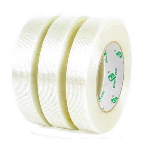 BOMEI PACK 3 Pack Reinforced Filament Packing Tape, 6.3 Mil 24mm x 60 Yards, Fiberglass Strapping Tape