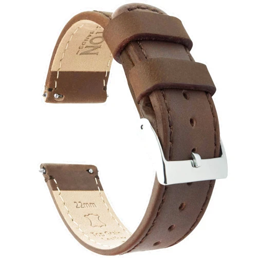 BARTON WATCH BANDS Barton Quick Release - Top Grain Leather Watch Band Strap - Choice of Width - 16mm, 18mm, 19mm, 20mm, 21mm 22mm, 23mm or 24mm