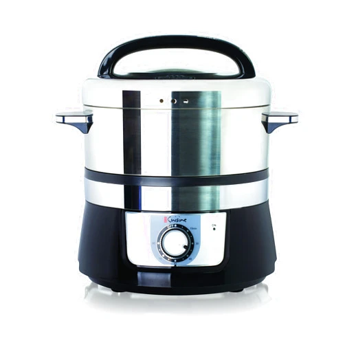 Euro Cuisine FS3200 Electric Food Steamer, Versatile Vegetable Steamer & Steam Cooker for Healthy Cooking, Ideal for Fish, Veggie, Meat, Easy Cleaning, Stainless Steel Design 1200 Watts