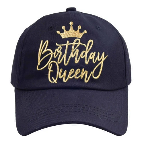 Erying Birthday Party Hats Funny Birthday Queen Squad Embroidery Adjustable Black Baseball Cap for Women