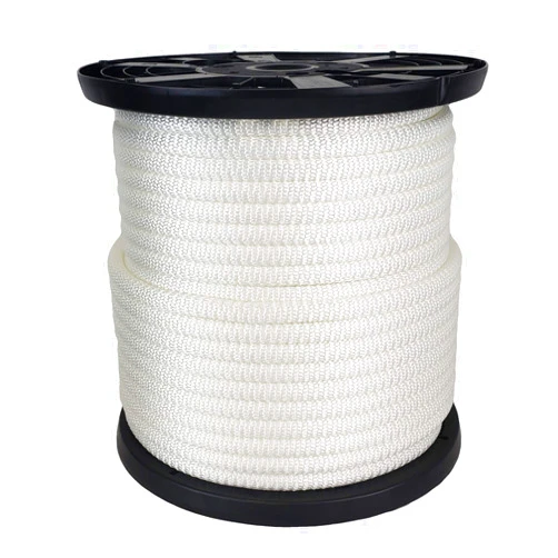 Quality Nylon Rope 1/2 inch White Dacron Polyester Rope - 250 Foot Spool | Solid Braid - Industrial Grade - High UV and Abrasion Resistance - Low Stretch