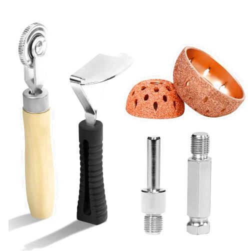 LadyRosian Tire Repair Tools Buffing Wheels 42mm 55mm Tire Patch Tungsten Steel with Roller Scraping Cutter for Car Tire Grinding Polishing Accessories Kit