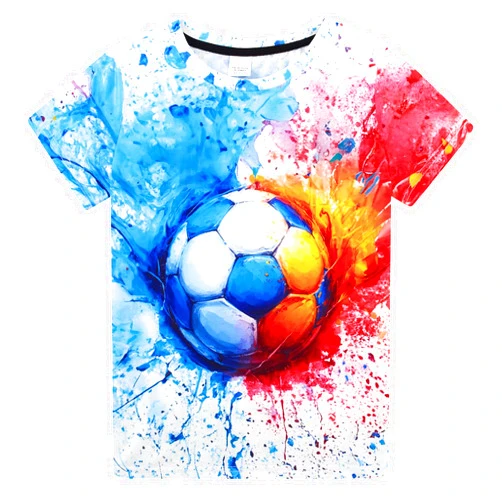 Funnycokid Boys Girls Shirts Graphic T-Shirt Neon Clothes Kids Novelty Youth Short Sleeve Animal Print Tees 4-16 Years