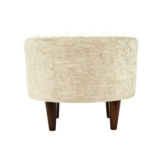 MJL Furniture Designs Sophia Round Ottoman Foot Rest for Couch, Upholstered & Padded Vanity Stool, Ideal for Entryway, Living Room, Bedroom, Reading Nook and Home Office, Small, Sterling