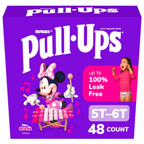 Pull-Ups Girls' Potty Training Pants, Size 5T-6T Training Underwear (50+ lbs), 48 Count