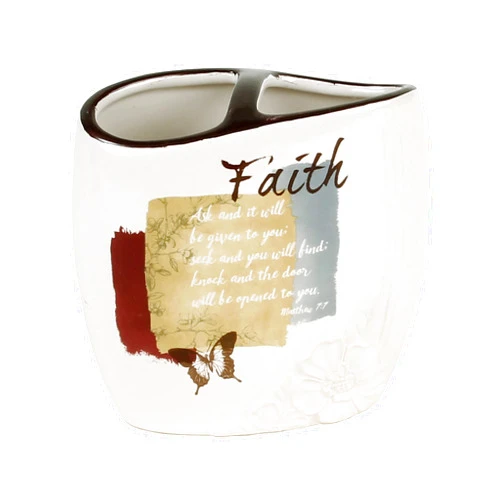 SKL Home by Saturday Knight Ltd. Words of Faith Toothbrush Holder, Multicolor