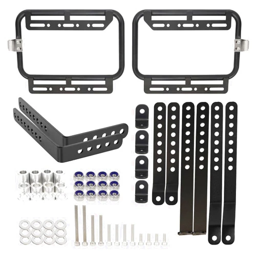 Donpida Universal Conversion Support Racks Upgrade Detachable Mounting Bracket Kit Aluminum Alloy Support Bar Fit For Motorcycle Side Case Motorbike Hard Saddlebag Box Trunk Tour Storage Carrier Black