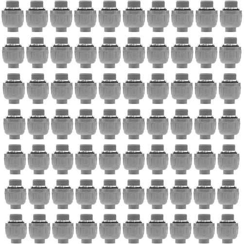 Aonlbra 100Pcs 1/2 Inch Liquid Tight Connector PVC Electrical Conduit Fittings Straight 180 Degree Flexible Conduit Connector for Home Kitchen Bathroom Tube Tool Supplies,UL Listed