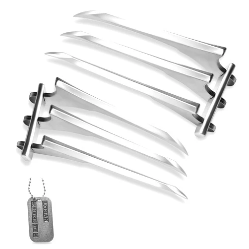 WHISURN Plastic Wolverine Claws, Wolf Claws, Cosplay Costume Accessories, 2 Claws with Necklace Silvery