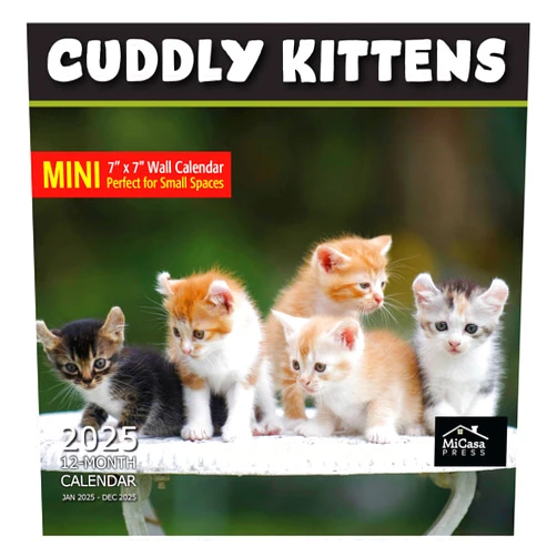 MICASA PRESS MICASA Cuddly Kittens Mini 2025 Wall Calendar 12 Month | 7