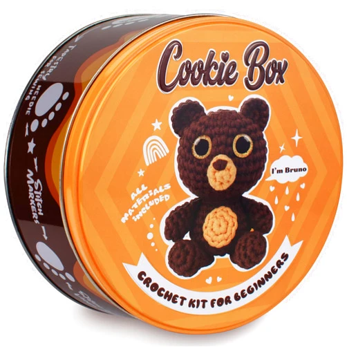 Cookie Box Beginner Crochet Kit - All Materials Included - Step-by-Step Video Tutorials