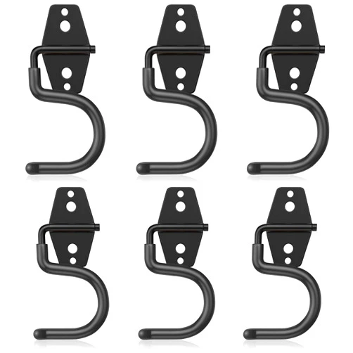HUPBIPY 6 Pack Metal Garage Hooks, Heavy Duty S Hooks Tool Hangers for Garage Wall, Shed, Garden Storage Organizer