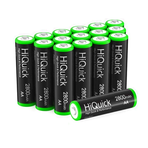 HiQuick AA Rechargeable Batteries 2800mAh - High Capacity Performance 16 Pcs Rechargeable AA Battery