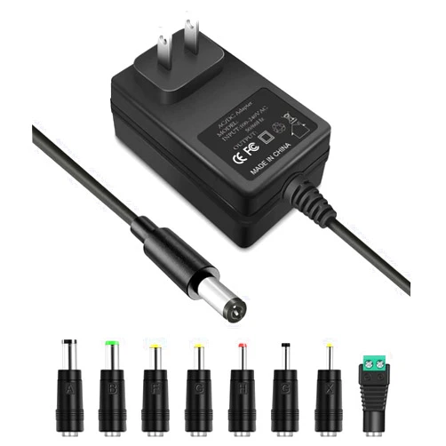Lantisri 9V 2A Power Adapter AC Power Supply Cord 9 Volts 2 Amps Regulated Switching Charger with 8 Interchangeable DC Plug for 2000mA 1500mA 1000mA 900mA 850mA 800mA 700mA 600mA 500mA Equipment