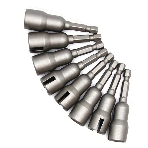 Birsppy 8PCS Power Wing Nut Driver Slot Wing Nut Drill Bit Socket Wrenches Tool 1/4 Inch Hex Shank for Panel Nuts Screws Eye Q-Hanger C Hook Bolt