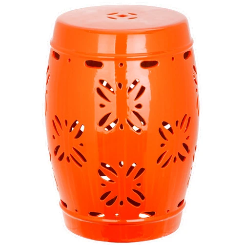 Safavieh Sakura Glazed Ceramic Decorative Garden Stool, Orange