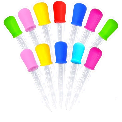 BeeSpring BELLARMOR 5ml Liquid Dropper Medicine Silicone Clear Plastic Eye Dropper No BPA Silicone and Plastic Pipettes for Kids, 12 Pack
