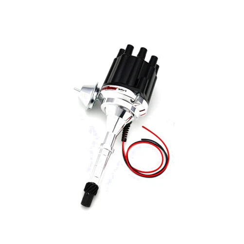 Pertronix D160700 Flame-Thrower Plug and Play Vacuum Advance Black Cap Billet Electronic Distributor with Ignitor II Technology for AMC V8