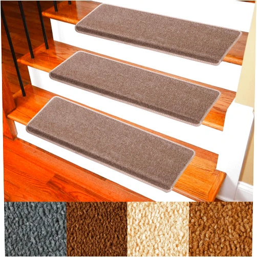 Patavin Carpet Stair Treads – Non-Slip Bullnose Carpet for Stairs – Indoor Stair Pads – Self-Adhesive – Skid Resistant & Washable – 14- Pack Tuscany 9.5