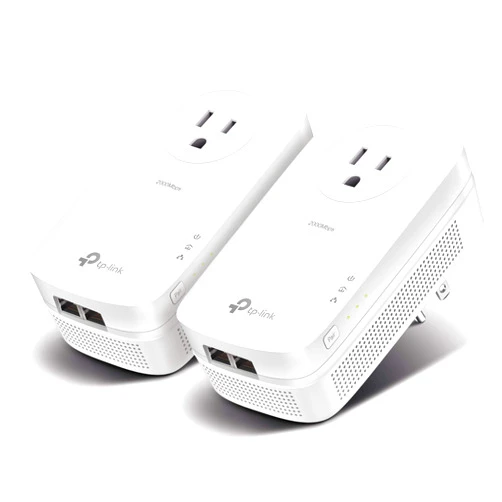 TP-Link AV2000 Powerline Adapter - 2 Gigabit Ports, Ethernet Over Power, Plug&Play, Power Saving, 2x2 MIMO, Noise Filtering, Extra Socket for other Devices, Ideal for Gaming (TL-PA9020P KIT)