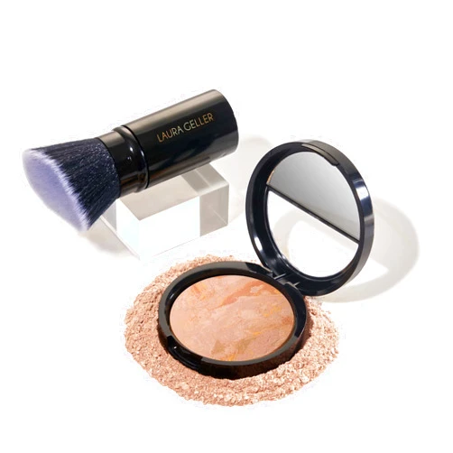 LAURA GELLER NEW YORK Baked Balance-n-Brighten Foundation with Kabuki Brush Makeup Set, Fair