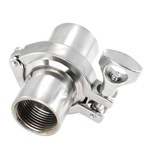 Beduan 1.5” Tri Clamp to 1” NPT Female Stainelss Steel Sanitary Pipe Fittings Set with Silicone Gaskets and Tri Clover Clamp (50.5mm OD Ferrule)